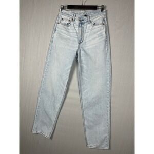 American Eagle Jeans Womens 6 Light Wash Highest Rise Baggy Straight Denim 28x30